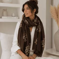 Écharpe femme léopard 100% viscose 180x90 cm | Grossiste accessoires de mode