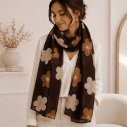 Écharpe tendance motif fleurs
