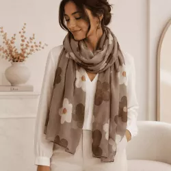 Écharpe tendance motif fleurs