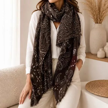 Écharpe femme cachemire 100% viscose 180x90 cm | Grossiste accessoires de mode