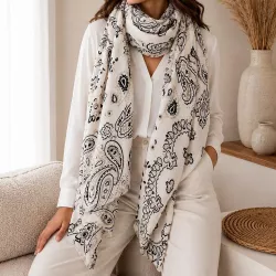 Écharpe femme cachemire 100% viscose 180x90 cm | Grossiste accessoires de mode
