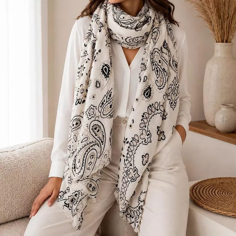 Écharpe femme cachemire 100% viscose 180x90 cm | Grossiste accessoires de mode