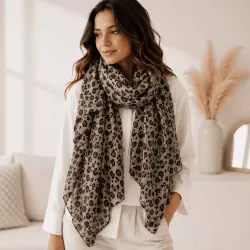 Écharpe femme léopard 180x90 cm 100% polyester | Grossiste accessoires de mode
