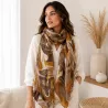Écharpe femme imprimé abstrait 180x85 cm 100% polyester | Grossiste accessoires de mode