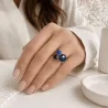 Bague dorée acier à cabochons cristal