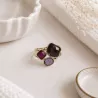 Bague dorée acier à cabochons cristal