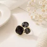 Bague dorée acier à cabochons cristal