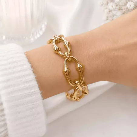 Bracelet doré acier à maillons