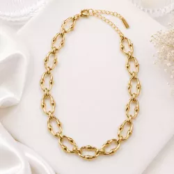 Collier doré à grands maillons