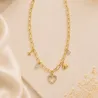 Collier doré breloques cœurs & étoile
