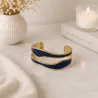 Bracelet jonc doré ondulé acier inoxydable