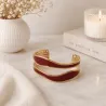 Bracelet jonc doré ondulé acier inoxydable