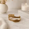Bracelet jonc doré ondulé acier inoxydable