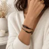 Bracelet jonc doré ondulé acier inoxydable