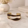 Bracelet jonc doré ondulé acier inoxydable
