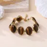 Bracelet acier et pierres naturelles
