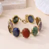 Bracelet acier et pierres naturelles