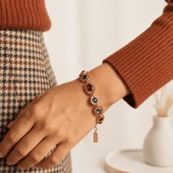 Bracelet acier doré et cristaux