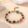 Bracelet acier doré et cristaux