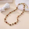 Collier acier et cristaux