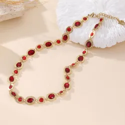 Collier acier et cristaux