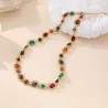 Collier acier et cristaux