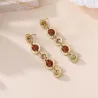 Boucles d'oreilles acier doré et cristaux