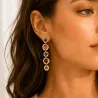 Boucles d'oreilles acier doré et cristaux