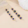 Boucles d'oreilles acier doré et cristaux