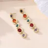Boucles d'oreilles acier doré et cristaux