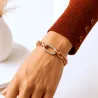 Bracelet doré avec maillon ovale et strass