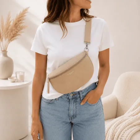 Sac banane femme en matière synthétique – Multi-poches