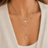 Collier Triple Rang Cercle Acier Inoxydable Femme