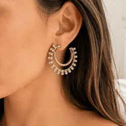 Boucles d’Oreilles Créoles Pampilles en Acier Inoxydable