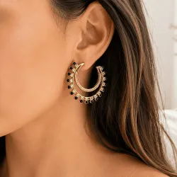 Boucles d’Oreilles Créoles Pampilles en Acier Inoxydable