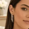 Boucles d’oreilles dorées tendance avec strass
