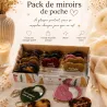Pack de 24 miroirs de poche avec porte-clés et messages