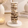 Pack de 12 bracelets cristal de verre et acier - marron