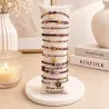Pack de 12 bracelets cristal de verre et acier - violet