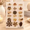 Pack 18 bagues acier inoxydable marron noir et doré