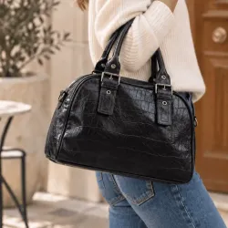 Sac à main femme effet croco 34x21 cm