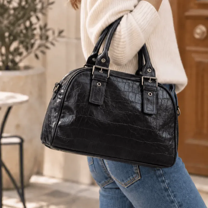 Sac à main femme effet croco 34x21 cm