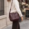 Sac cabas femme effet croco avec pochette assortie