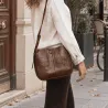 Sac cabas femme effet croco avec pochette assortie