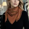 Écharpe carrée femme 70x70 motif bandana 20% laine