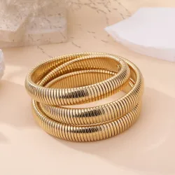 Bracelet maille tubogas rang doré