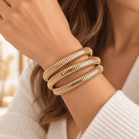 Bracelet maille tubogas rang doré