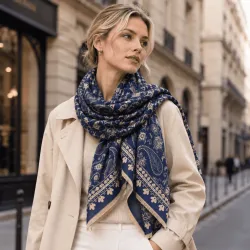 Écharpe femme 70x180 cm motif floral graphique