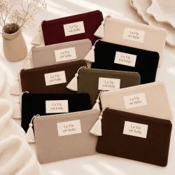 Pack de 10 pochettes côtelées - La vie est belle