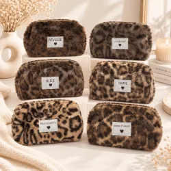 Pack de 6 pochettes léopard fourrure - Assortiment aléatoire